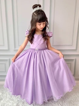 Vestido Cetim Lilás